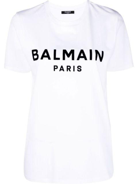logo-print cotton T-shirt by BALMAIN