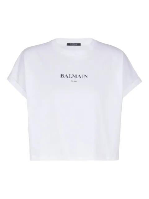 logo-print cotton T-shirt by BALMAIN