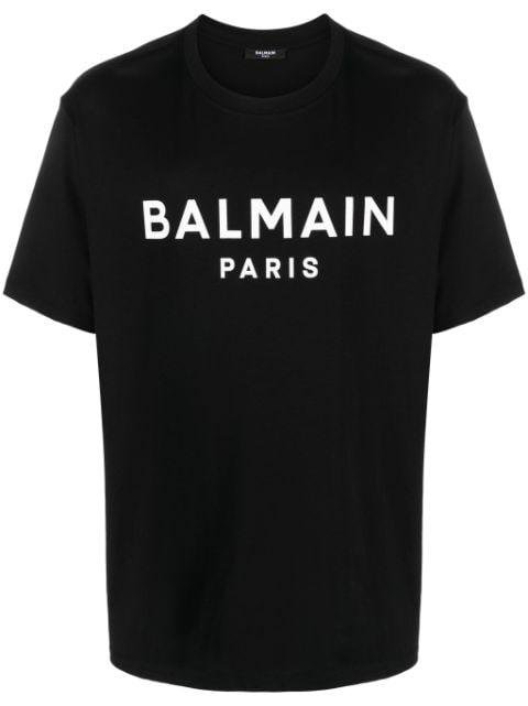 logo-print cotton T-shirt by BALMAIN