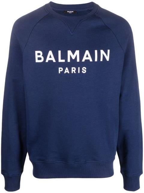 logo-print cotton sweatshirt by BALMAIN