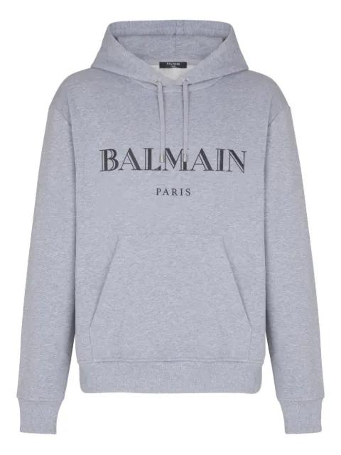 logo-print hoodie by BALMAIN