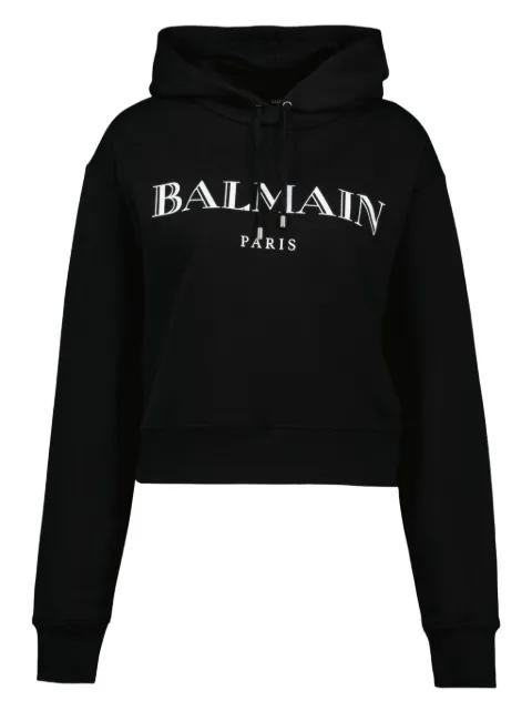 logo-print hoodie by BALMAIN