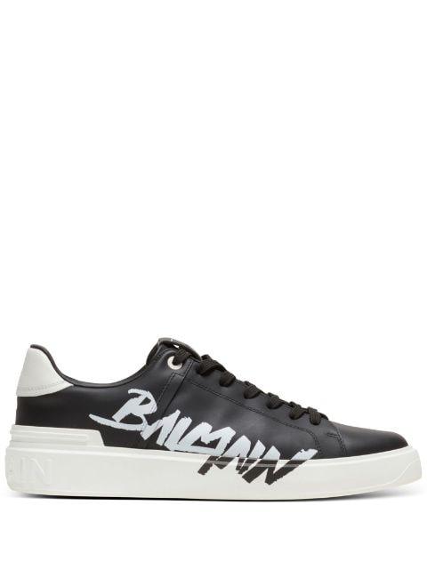 logo-print lace-up sneakers by BALMAIN