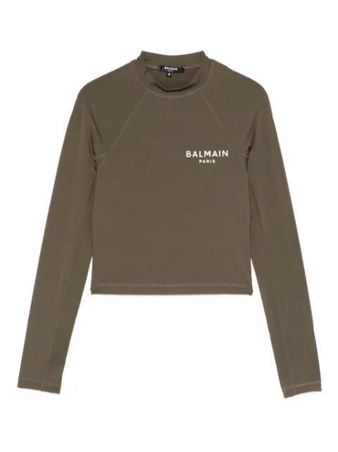 logo-print long-sleeve T-shirt by BALMAIN