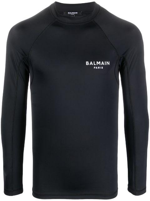 logo-print long-sleeve T-shirt by BALMAIN