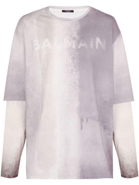 logo-print organic cotton T-shirt by BALMAIN