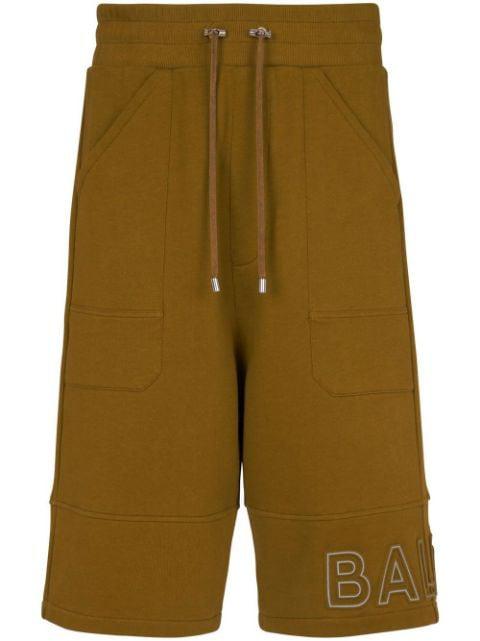 logo-print organic-cotton shorts by BALMAIN