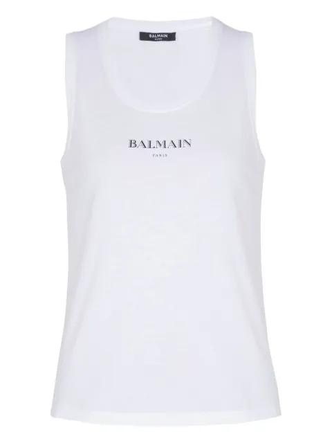 logo-print tank top by BALMAIN
