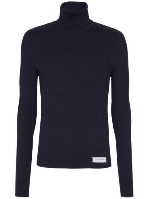 logo-tag merino-wool jumper by BALMAIN