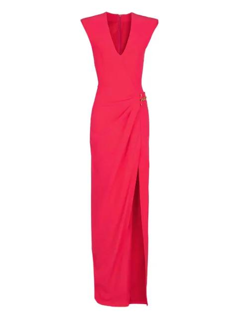 long chain-embellished crepe dress by BALMAIN