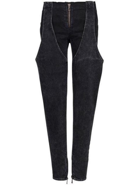 low-rise washed cotton jeans by BALMAIN
