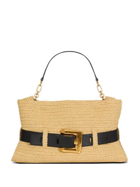 medium Anthem bag in smooth leather and crochet by BALMAIN