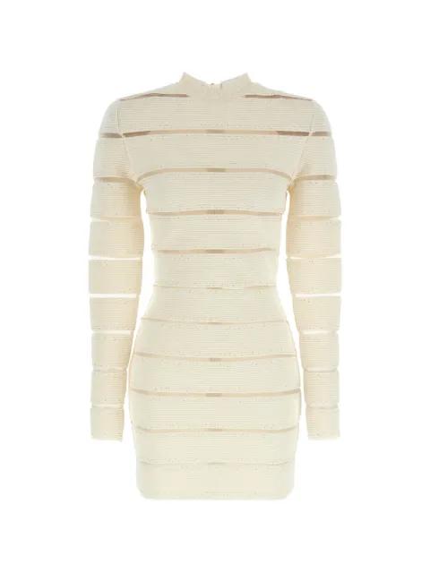 mesh sequin-embellished bodycon mini dress by BALMAIN