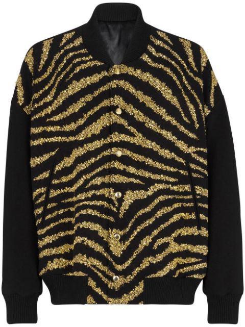 metallic zebra-print jacket by BALMAIN