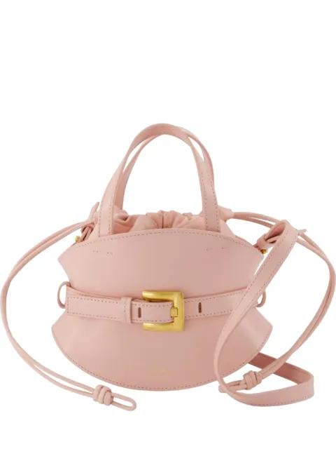mini Shuffle buckled leather tote bag by BALMAIN
