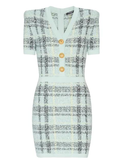 mini glittered tweed dress by BALMAIN