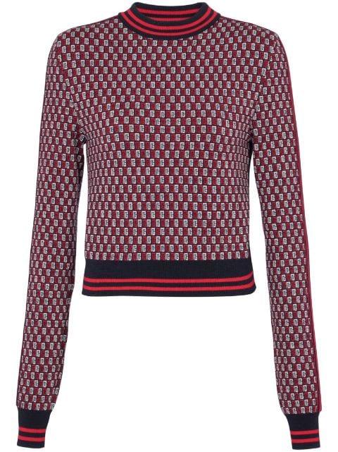 monogram check-pattern jumper by BALMAIN