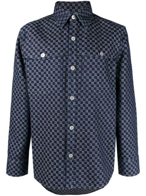 monogram-jacquard denim shirt by BALMAIN