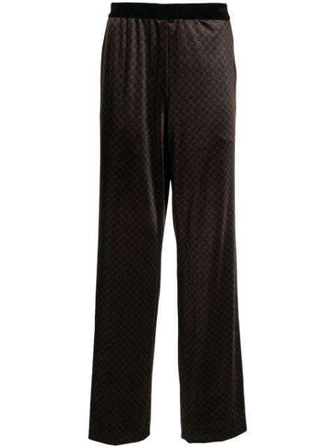 monogram-jacquard straight-leg trousers by BALMAIN