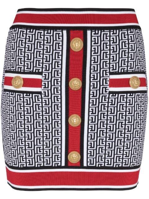 monogram knitted miniskirt by BALMAIN