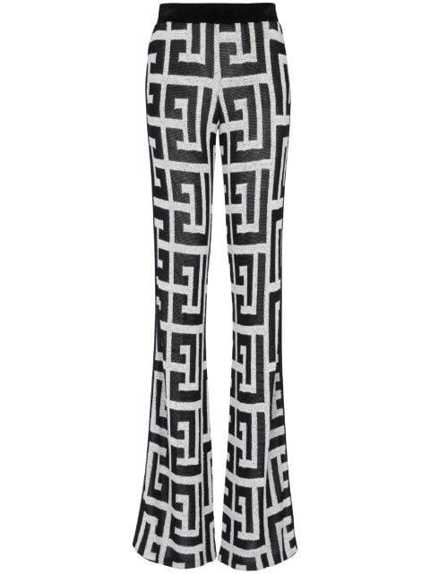 monogram-pattern straight trousers by BALMAIN