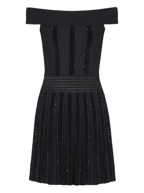 off-shoulder glittered dress by BALMAIN