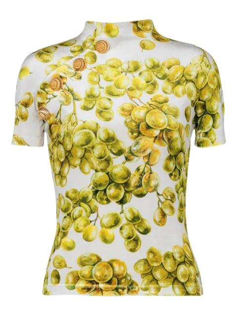 olive-print T-shirt by BALMAIN
