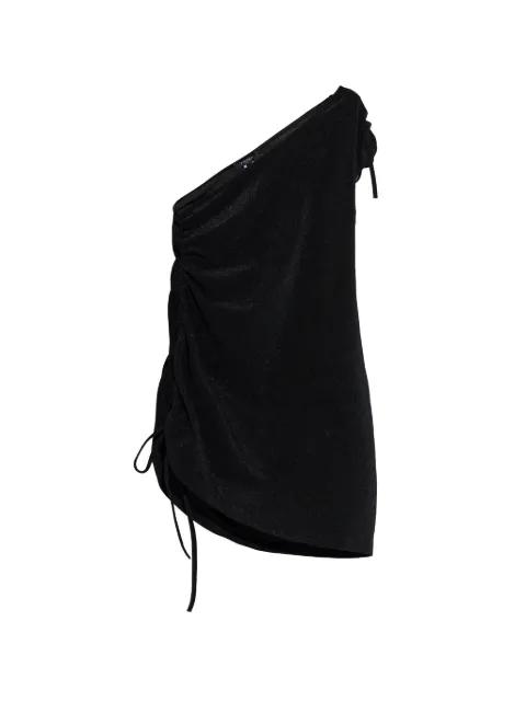 one-shoulder drawstring-detail mini dress by BALMAIN