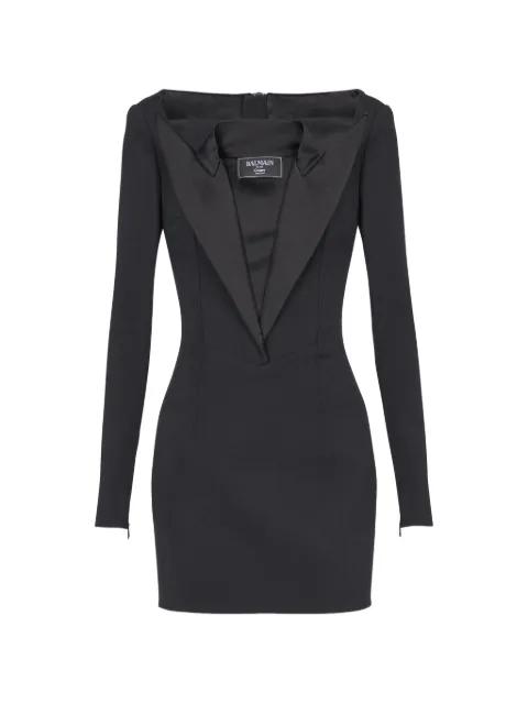 open-neck tailored mini dress by BALMAIN