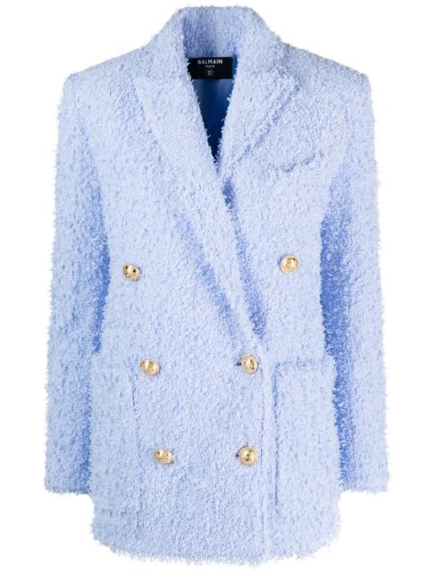 oversized double-breasted tweed blazer by BALMAIN