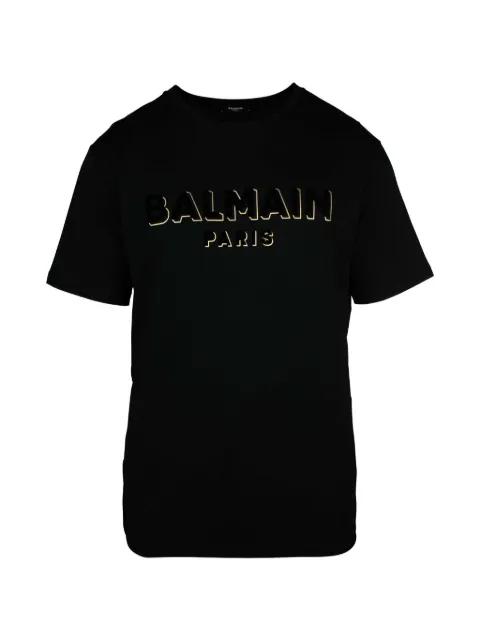 oversized textured logo T-shirt by BALMAIN