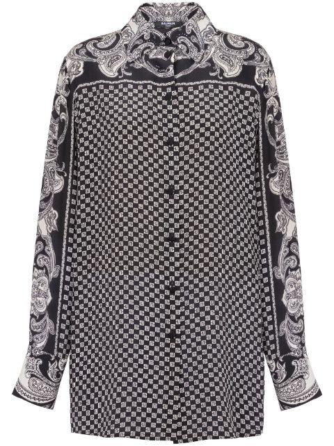 paisley-print silk shirt by BALMAIN