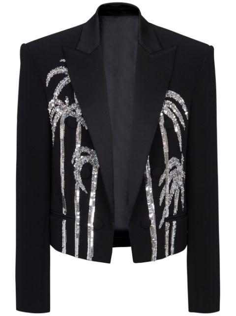 palm tree-print blazer by BALMAIN