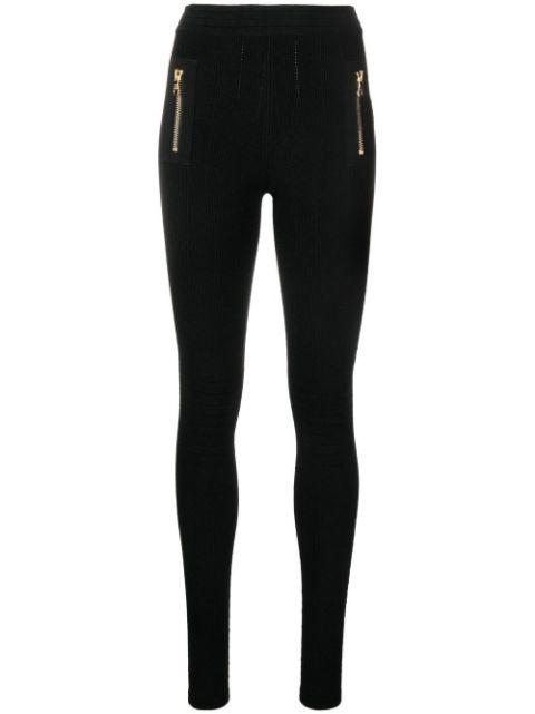 panelled slim-cut leggings by BALMAIN