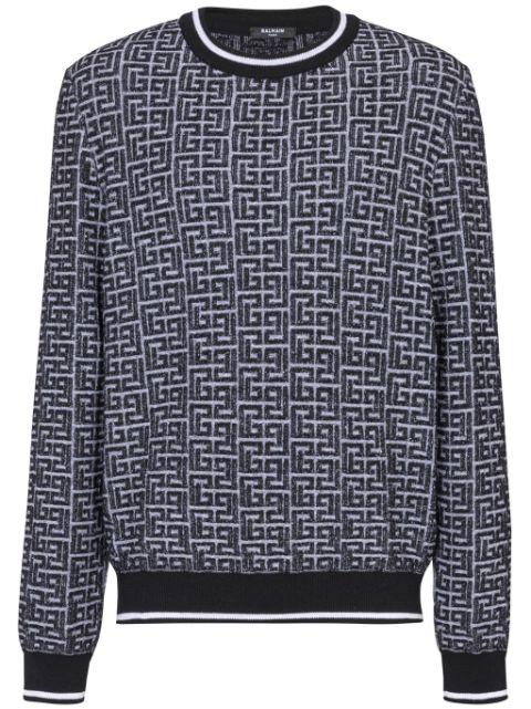 patterned-jacquard sweater by BALMAIN
