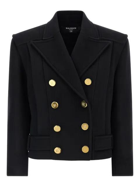 peak-lapel belted coat by BALMAIN