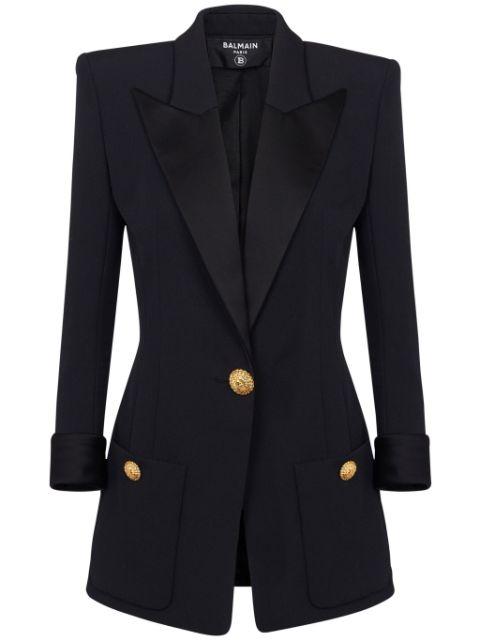 peak-lapel wool blazer by BALMAIN