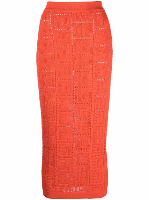 perforated monogram skirt by BALMAIN