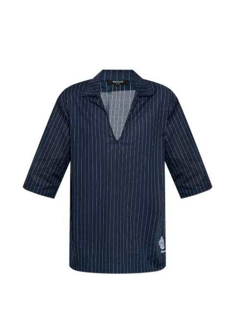pinstripe v-neck T-shirt by BALMAIN