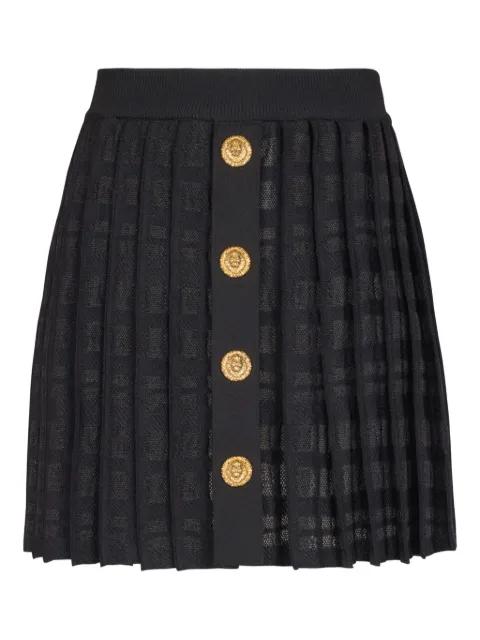 plaid-check pleated skirt by BALMAIN