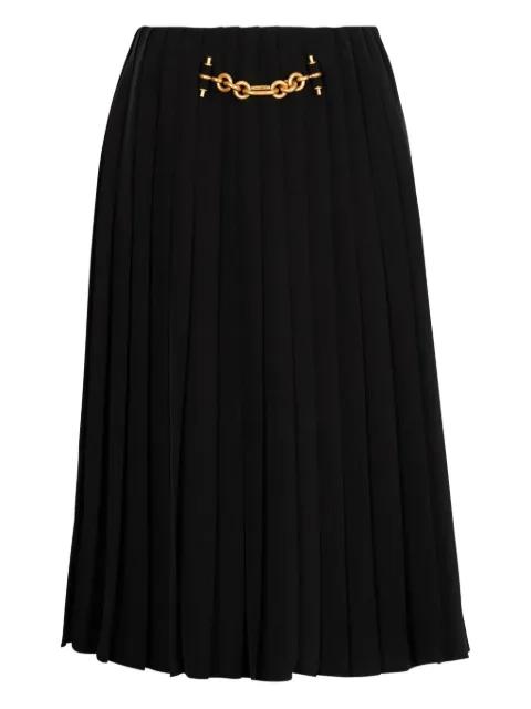 pleated chain-embellished skirt by BALMAIN