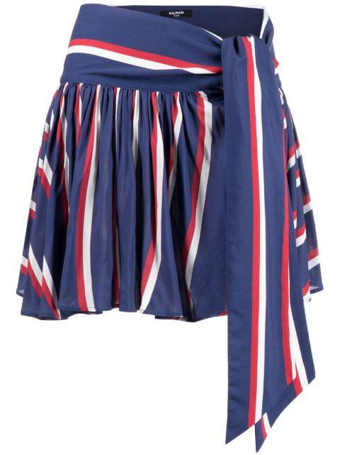 pleated striped miniskirt by BALMAIN