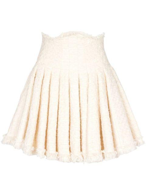 pleated tweed skirt by BALMAIN