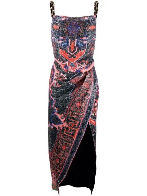 printed sequin-embellished dress by BALMAIN