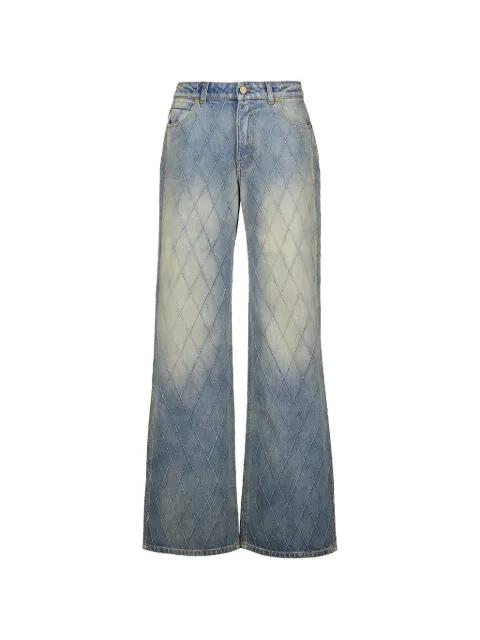 quilted faded jeans by BALMAIN