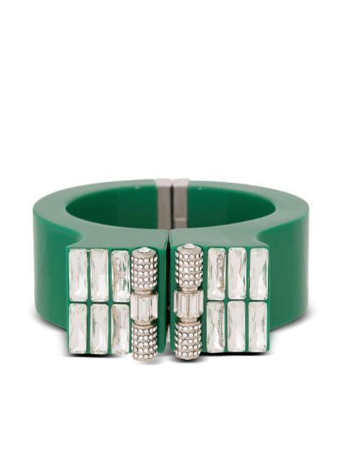 rhinestone-embellished chunky bracelet by BALMAIN