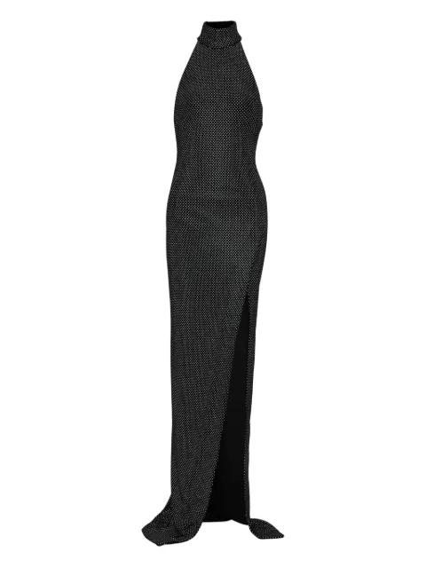 rhinestone-embellished velvet dress by BALMAIN