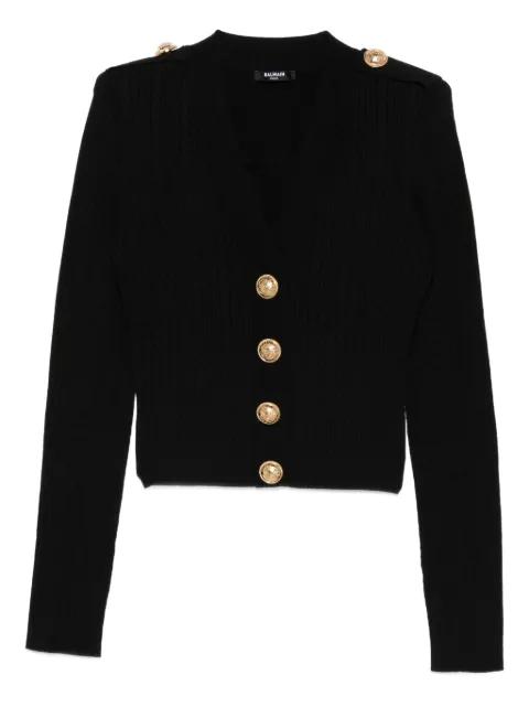 ribbed button-up cardigan by BALMAIN