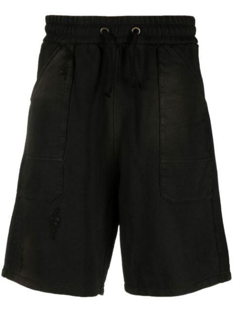ripped cotton shorts by BALMAIN
