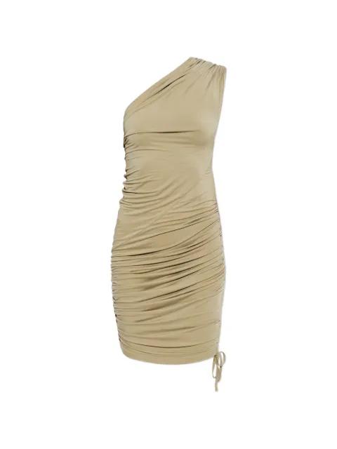 ruched-detail one-shoulder mini dress by BALMAIN